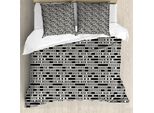 Abakuhaus Set Copripiumino Astratto Per Letti Singoli, Rettangolare Moderno E Linee, Antiacaro, Adatto A Chi Soffre Di Allergie, Con Federa, 155 Cm X 220 Cm - 80 X 80 Cm, Grigio Antracite Eggshell