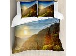 Abakuhaus Set Copripiumino Appalachian Per Letti Singoli, Tramonto Sul Gap Appena Scoperto, Antiacaro Adatto A Chi Soffre Di Allergie Con Federa, 155 Cm X 220 Cm - 80 X 80 Cm, Multicolore