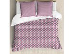 Abakuhaus Set Copripiumino Geometrico Per Letti Singoli, Astratto Bicolore Rotondo, Antiacaro, Adatto A Chi Soffre Di Allergie, Con Federa, 200 Cm X 200 Cm - 80 X 80 Cm, Seafoam Magenta