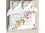 Abakuhaus Set Copripiumino Per Letti Singoli, Cheery Cartoon Colorato, Antiacaro, Adatto A Chi Soffre Di Allergie, Con Federa, 155 Cm X 220 Cm - 80 X 80 Cm, Multicolore