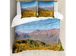 Abakuhaus Set Copripiumino Appalachian Per Letti Singoli, Colori Autunnali Bosco, Antiacaro, Adatto A Chi Soffre Di Allergie, Con Federa, 200 Cm X 200 Cm - 80 X 80 Cm, Multicolore