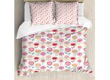 Set Copripiumino Abakuhaus Per Letti Singoli, Stile Vibrante E Doodle, Antiacaro E Anallergico, Con Federa, 200 Cm X 200 Cm - 80 X 80 Cm, Multicolore