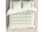 Set Copripiumino Abakuhaus Per Letti Singoli, Pastel Tone Flora, Antiacaro, Adatto A Chi Soffre Di Allergie, Con Federa, 155 Cm X 220 Cm - 80 X 80 Cm, Avorio E Multicolore