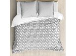 Abakuhaus Set Copripiumino Geometrico Per Letti Singoli, Dotwork-Platz Beginnt, Antiacaro, Adatto A Chi Soffre Di Allergie, Con Federa, 155 Cm X 220 Cm - 80 X 80 Cm, Grigio Antracite E Bianco