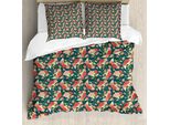Abakuhaus Set Copripiumino Botanico Per Letti Singoli, Forme Surreali Cartoon, Antiacaro, Adatto A Chi Soffre Di Allergie, Con Federa, 155 Cm X 220 Cm - 80 X 80 Cm, Multicolore