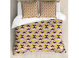 Abakuhaus Set Copripiumino Geometrico Per Letti Singoli, Triangle Diagonal Squares, Antiacaro E Anallergico Con Federa, 200 Cm X 200 Cm - 80 X 80 Cm, Multicolore