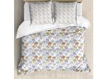 Abakuhaus Set Copripiumino Botanico Per Letti Singoli, Motivo Floreale Astratto Blooming, Antiacaro, Adatto A Chi Soffre Di Allergie, Con Federa, 155 Cm X 220 Cm - 80 X 80 Cm, Multicolore