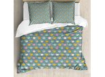 Abakuhaus Set Copripiumino Per Lettini Singoli, Topolini Sorridenti, Antiacaro, Adatto A Chi Soffre Di Allergie, Con Federa, 155 Cm X 220 Cm - 80 X 80 Cm, Blu Cadetto Multicolore