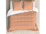Abakuhaus Set Copripiumino Scandinavo Per Letti Singoli, Motivi Floreali In Stile Folk Art, Antiacaro E Anallergico, Con Federa, 200 Cm X 200 Cm - 80 X 80 Cm, Burnt Sienna Sky Blue