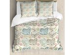 Abakuhaus Set Copripiumino Per Letto Singolo Con Gallina E Pulcini, Mamma Animale E Cuccioli, Antiacaro, Adatto A Chi Soffre Di Allergie, Con Federa, 155 Cm X 220 Cm - 80 X 80 Cm, Guscio D'uovo E Multicolore