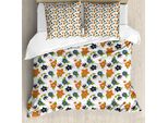 Abakuhaus Set Copripiumino Per Letti Singoli, Motivi Floreali Astratti, Antiacaro, Adatto A Chi Soffre Di Allergie, Con Federa, 200 Cm X 200 Cm - 80 X 80 Cm, Multicolore