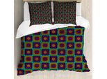 Abakuhaus Set Copripiumino Astratto Per Letti Singoli, Nested-Platz E Kreise, Antiacaro, Adatto A Chi Soffre Di Allergie, Con Federa, 200 Cm X 200 Cm - 80 X 80 Cm, Multicolore