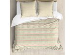 Abakuhaus Set Copripiumino Tribale Per Letti Singoli, Motivi Primitivi A Pois E Triangoli, Antiacaro E Anallergico, Con Federa, 200 Cm X 200 Cm - 80 X 80 Cm, Verde Mandorla Guscio D'uovo