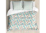 Abakuhaus Set Copripiumino Botanico Per Letti Singoli, Motivo Astratto Wildwood Plant, Antiacaro, Adatto A Chi Soffre Di Allergie, Con Federa, 155 Cm X 220 Cm - 80 X 80 Cm, Multicolore