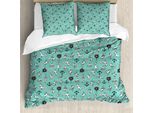 Set Copripiumino Abakuhaus Marine Per Letti Singoli, Uccelli Marinai, Barche, Ancore, Antiacaro, Adatto A Chi Soffre Di Allergie, Con Federa, 155 Cm X 220 Cm - 80 X 80 Cm, Grigio Schiuma Di Mare