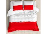 Abakuhaus Polonia Set Copripiumino Per Letti Singoli, Illustrazione Bandiera Sporca, Antiacaro, Adatto A Chi Soffre Di Allergie, Con Federa, 200 Cm X 200 Cm - 80 X 80 Cm, Corallo Scuro Bianco