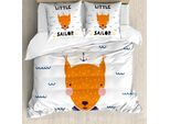 Abakuhaus Set Copripiumino Per Letti Singoli, Marine Fox E Little Sailor, Antiacaro, Adatto A Chi Soffre Di Allergie, Con Federa, 200 Cm X 200 Cm - 80 X 80 Cm, Multicolore