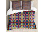 Abakuhaus Set Copripiumino Arcobaleno Per Letti Singoli, Farfalla Multicolore, Antiacaro, Adatto A Chi Soffre Di Allergie, Con Federa, 155 Cm X 220 Cm - 80 X 80 Cm, Marigold Vermilion