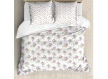 Abakuhaus Set Copripiumino Romantico Per Letti Singoli, Aquarell Roses, Antiacaro, Adatto A Chi Soffre Di Allergie, Con Federa, 155 Cm X 220 Cm - 80 X 80 Cm, Multicolore