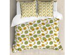 Abakuhaus Set Copripiumino Per Letto Singolo, Meloni Giapponesi, Antiacaro, Adatto A Chi Soffre Di Allergie, Con Federa, 200 Cm X 200 Cm - 80 X 80 Cm, Verde Militare Albicocca