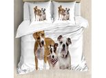 Abakuhaus Set Copripiumino Per Letto Singolo, Divertenti Razze Canine Assortite, Antiacaro, Adatto A Chi Soffre Di Allergie, Con Federa, 200 Cm X 200 Cm - 80 X 80 Cm, Multicolore