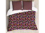 Abakuhaus Set Copripiumino Per Letti Singoli, Divertenti Funghi Colorati, Antiacaro, Adatto A Chi Soffre Di Allergie, Con Federa, 200 Cm X 200 Cm - 80 X 80 Cm, Multicolore