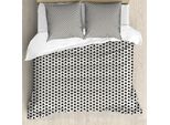 Abakuhaus Set Copripiumino Geometrico Per Letti Singoli, Pois Semplici E Triangoli, Antiacaro, Adatto A Chi Soffre Di Allergie, Con Federa, 155 Cm X 220 Cm - 80 X 80 Cm, Guscio D'uovo Grigio Antracite