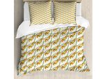 Abakuhaus Set Copripiumino Per Letto Singolo, Motivi Floreali, Antiacaro, Adatto A Chi Soffre Di Allergie, Con Federa, 200 Cm X 200 Cm - 80 X 80 Cm, Avorio Multicolore