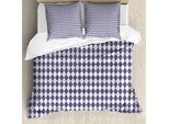 Abakuhaus Set Copripiumino Geometrico Per Letti Singoli, Motivo Monocromatico A Rombi, Antiacaro E Anallergico, Con Federa, 200 Cm X 200 Cm - 80 X 80 Cm, Indaco Viola