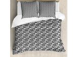 Abakuhaus Set Copripiumino Per Letto Singolo, Peonie E Fiori, Antiacaro, Adatto A Chi Soffre Di Allergie, Con Federa, 200 Cm X 200 Cm - 80 X 80 Cm, Grigio E Grigio Chiaro