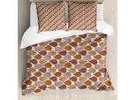 Abakuhaus Set Copripiumino Autunnale Per Letti Singoli, Foglie Elaborate, Antiacaro, Adatto A Chi Soffre Di Allergie, Con Federa, 155 Cm X 220 Cm - 80 X 80 Cm, Multicolore