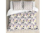 Abakuhaus Set Copripiumino Pastello Per Letti Singoli, Profumato Ai Fiori, Antiacaro, Adatto A Chi Soffre Di Allergie, Con Federa, 155 Cm X 220 Cm - 80 X 80 Cm, Bianco Multicolore