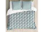 Abakuhaus Set Copripiumino Nautico Per Letti Singoli, Nursery Pesci E Meduse, Antiacaro, Adatto A Chi Soffre Di Allergie, Con Federa, 155 Cm X 220 Cm - 80 X 80 Cm, Multicolore