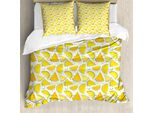 Abakuhaus Set Copripiumino Per Letto Singolo, Dischi Gialli, Antiacaro, Adatto A Chi Soffre Di Allergie, Con Federa, 155 Cm X 220 Cm - 80 X 80 Cm, Giallo Bianco Arancione Pallido