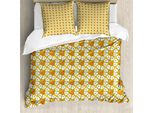 Abakuhaus Set Copripiumino Per Letto Singolo, Frutta A Pois, Antiacaro, Adatto A Chi Soffre Di Allergie, Con Federa, 200 Cm X 200 Cm - 80 X 80 Cm, Terra Giallo Arancione Scuro