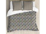 Abakuhaus Set Copripiumino Astratto Per Letti Singoli, Creativa Arte A Griglia Pastello, Antiacaro, Adatto A Chi Soffre Di Allergie, Con Federa, 155 Cm X 220 Cm - 80 X 80 Cm, Multicolore