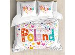 Abakuhaus Polonia Set Copripiumino Per Letti Singoli, Heart Shaped Doodle, Antiacaro, Adatto A Chi Soffre Di Allergie, Con Federa, 155 Cm X 220 Cm - 80 X 80 Cm, Multicolore