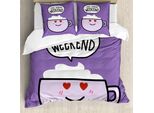 Abakuhaus Set Copripiumino Per Letto Singolo, Morgen Wochenende, Antiacaro, Adatto A Chi Soffre Di Allergie, Con Federa, 200 Cm X 200 Cm - 80 X 80 Cm, Viola Lilla