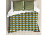 Abakuhaus Set Copripiumino Astratto Per Letti Singoli, Motivo Ritmico Colorato, Antiacaro, Adatto A Chi Soffre Di Allergie, Con Federa, 155 Cm X 220 Cm - 80 X 80 Cm, Multicolore