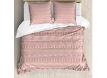 Abakuhaus Volk Set Copripiumino Per Letti Singoli, Motivo Tribale In Tonalità Pastello, Antiacaro, Adatto A Chi Soffre Di Allergie, Con Federa, 155 Cm X 220 Cm - 80 X 80 Cm, Grigio, Rosa, Cioccolato
