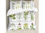 Abakuhaus Set Copripiumino Per Letti Singoli, Fiori Naturali, Antiacaro, Adatto A Chi Soffre Di Allergie, Con Federa, 155 Cm X 220 Cm - 80 X 80 Cm, Multicolore