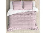 Abakuhaus Volk Set Copripiumino Per Letti Singoli, Forme Geometriche, Antiacaro, Adatto A Chi Soffre Di Allergie, Con Federa, 155 Cm X 220 Cm - 80 X 80 Cm, Rosa Pallido Malva Pallido