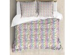 Set Copripiumino Abakuhaus Rainbow Per Letti Singoli, Multicolor Bookworm Unicorn, Antiacaro, Adatto A Chi Soffre Di Allergie, Con Federa, 200 Cm X 200 Cm - 80 X 80 Cm, Multicolore