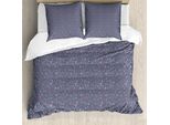 Set Copripiumino Abakuhaus Per Letti Singoli, Botanica Moderna In Tonalità, Antiacaro, Adatto A Chi Soffre Di Allergie, Con Federa, 200 Cm X 200 Cm - 80 X 80 Cm, Viola-Blu Multicolore
