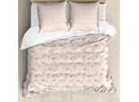 Abakuhaus Set Copripiumino Per Letto Singolo, Childish Kitties Pastell Liebe, Antiacaro, Adatto A Chi Soffre Di Allergie, Con Federa, 200 Cm X 200 Cm - 80 X 80 Cm, Salmone E Multicolore