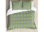 Abakuhaus Set Copripiumino Per Letto Singolo, Stampa Con Animali Cartoon, Antiacaro, Adatto A Chi Soffre Di Allergie, Con Federa, 200 Cm X 200 Cm - 80 X 80 Cm, Verde Lime E Blu Viola