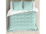 Abakuhaus Set Copripiumino Geometrico Per Letti Singoli, Motivo A Rombi Semitoni, Antiacaro, Adatto A Chi Soffre Di Allergie, Con Federa, 200 Cm X 200 Cm - 80 X 80 Cm, Bianco Pallido Seafoam