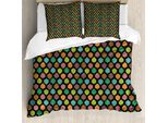 Abakuhaus Set Copripiumino Per Letti Singoli, Design Con Foglie Colorate, Antiacaro, Adatto A Chi Soffre Di Allergie, Con Federa, 200 Cm X 200 Cm - 80 X 80 Cm, Multicolore Grigio Antracite