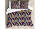 Abakuhaus Set Copripiumino Paisley Per Letti Singoli, Motivo Floreale Ripetitivo, Antiacaro, Adatto A Chi Soffre Di Allergie, Con Federa, 200 Cm X 200 Cm - 80 X 80 Cm, Multicolore