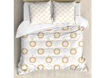 Abakuhaus Celestial Sun Set Copripiumino Per Letti Singoli, Sun And Stars, Antiacaro, Adatto A Chi Soffre Di Allergie, Con Federa, 155 Cm X 220 Cm - 80 X 80 Cm, Arancione Scuro E Bianco